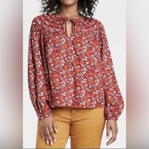 Universal Thread NWT Women’s Boho Floral Print V-Neck Long Sleeve Top Size XL